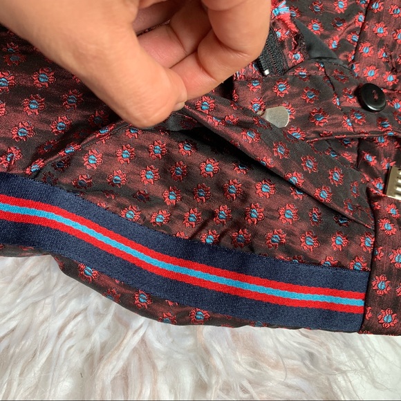 ZARA Jacquard Floral Cropped Trousers - Picture 8 of 8